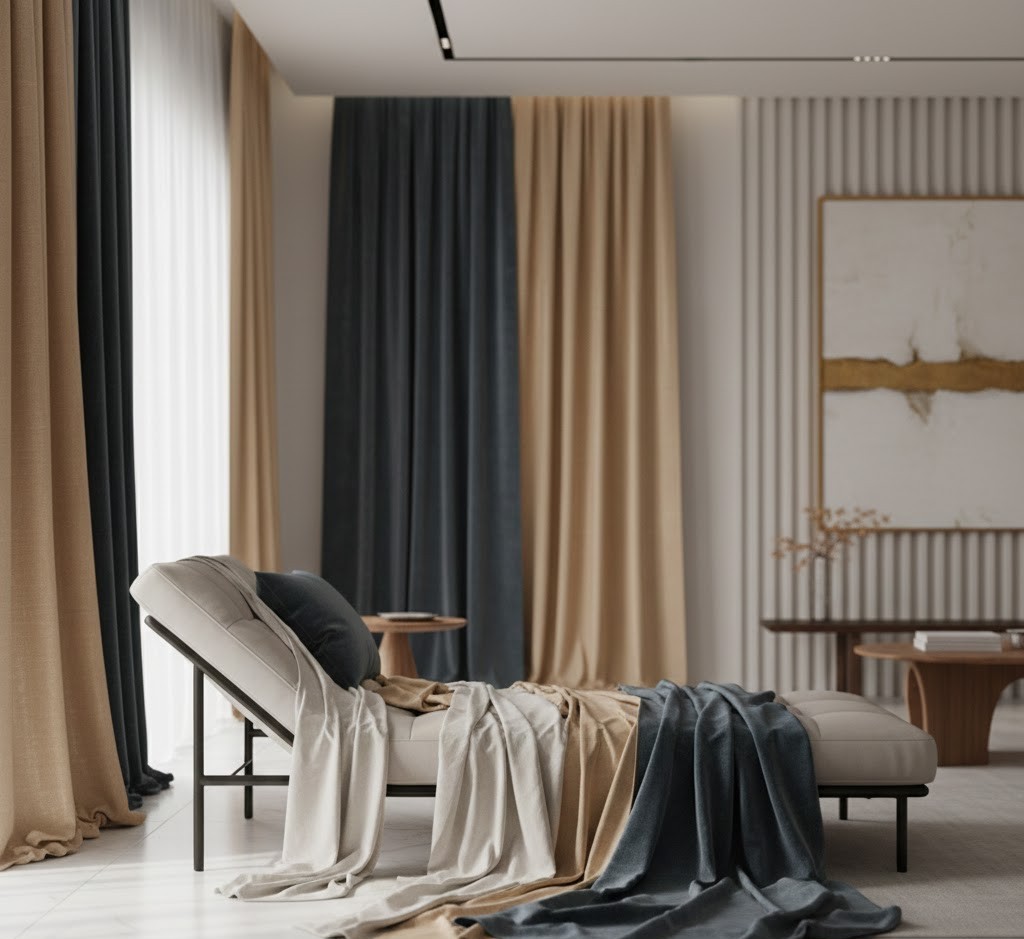 Luxueus textiel in modern interieur